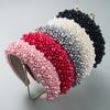 Baroque Sponge Pearl Hair Ornament Women's Handmade Nail Beads Colorful Wide Edge Headband