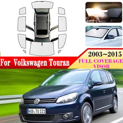 Полные солнцезащитные козырьки для Volkswagen VW Touran 2003 ~ 2015 MK1 1T Автомобильные передние задние боковые солнцезащитные шторки на окна Чехол Автомобильные аксессуары