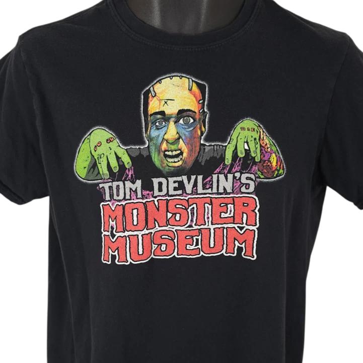 Frankenstein 100% Cotton T-shirt Mens Tees Top Mens Size Medium Black Tom Devlins Monster Museum