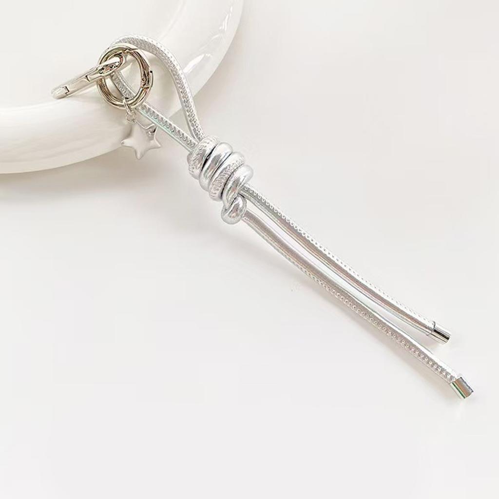 Stylish Star Knot Keychain Pendant With Durable Braided Rope And Premium PU Leather For Car Keys Bag Accessories