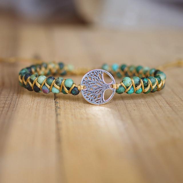 JYL TS Bracelet Double Layer Braided  Life Tree-Nurtures Growth & Stability
