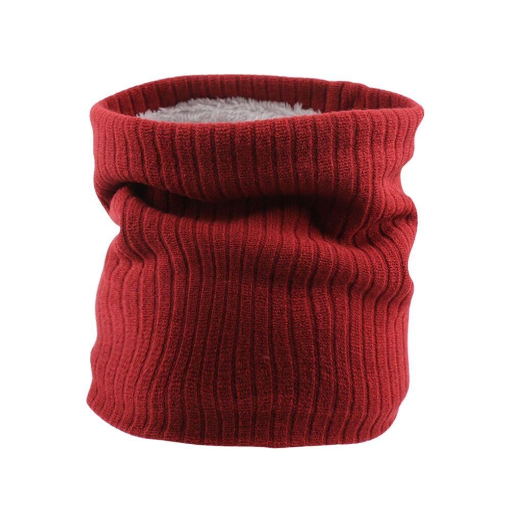 Windproof Knitted Neck Warmer Winter Neck Gaiter Fleece Lined Scarf Circle Loop Scarves