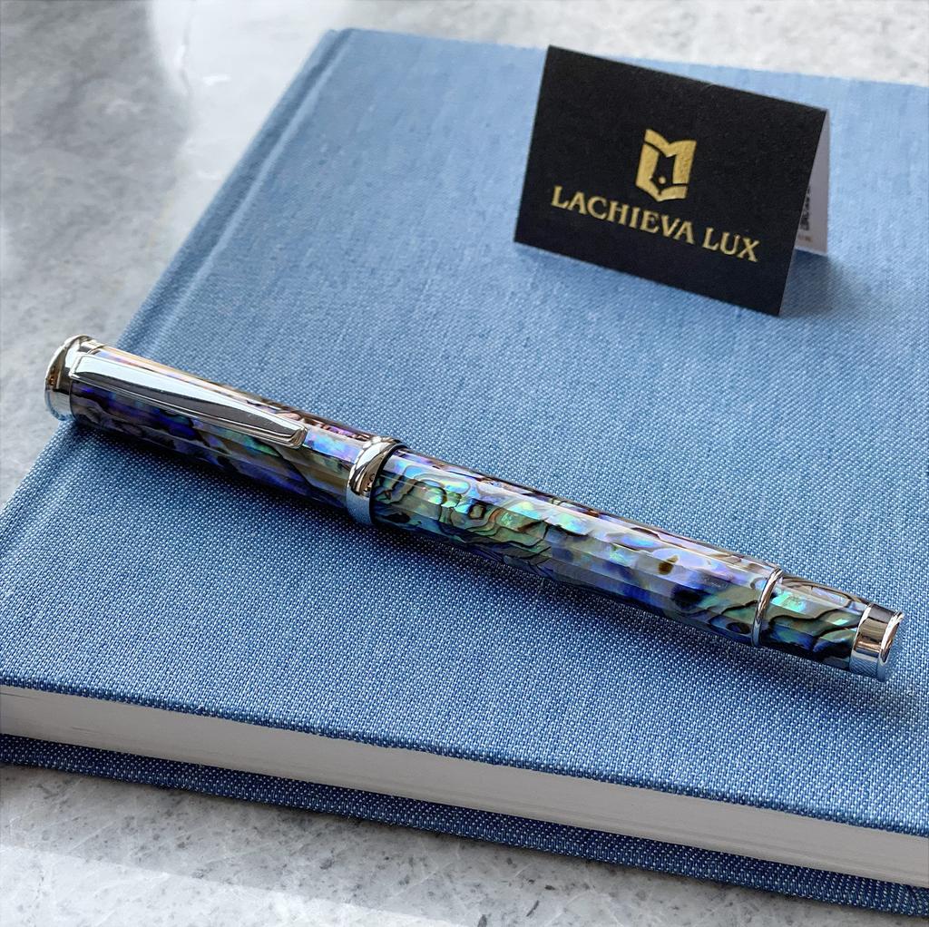 LACHIEVA LUX Luxury Rollerball Pen Natural Seashell Abalone Abalone German Nib Gift Present