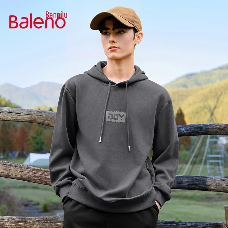Baleno Men's Retro Letter Hooded Sweatshirt
