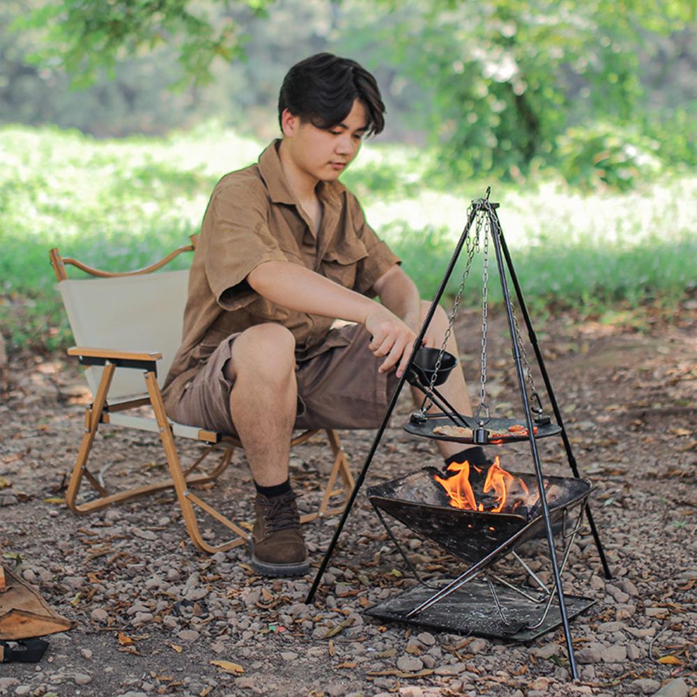 Уличная стойка из алюминиевого сплава для противня для выпечки, сковорода-гриль, съемная поддержка, портативный портативный кемпинг, пикник