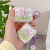Purple Flower 3d Key Chain Relif Cute Wireless Bluetooth Charging Box For Airpod 3 Pro 2nd 1 2 Earphone Case Conque