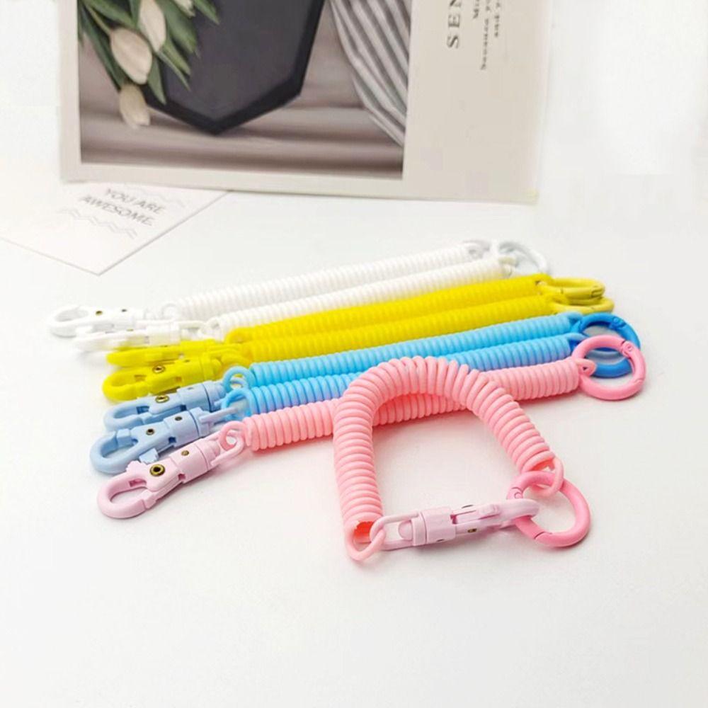 Key Tags Stretchy Coil Whistle Keychain Keychain Spring Keychain Bracelet Spring Key Hooks Keyring