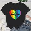 (Premium T-shirt)Cool Lgbt Lips Print T-Shirt For Women Summer Fashion Casual T-Shirts Short Sleeve Creative Personalized Tops