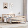 VidaXL Bed Frames with Headboard 140x200 Cm Solid Pine Wood, Bed, Solid Wood Bed Frame, Bedroom Furniture At 3306684