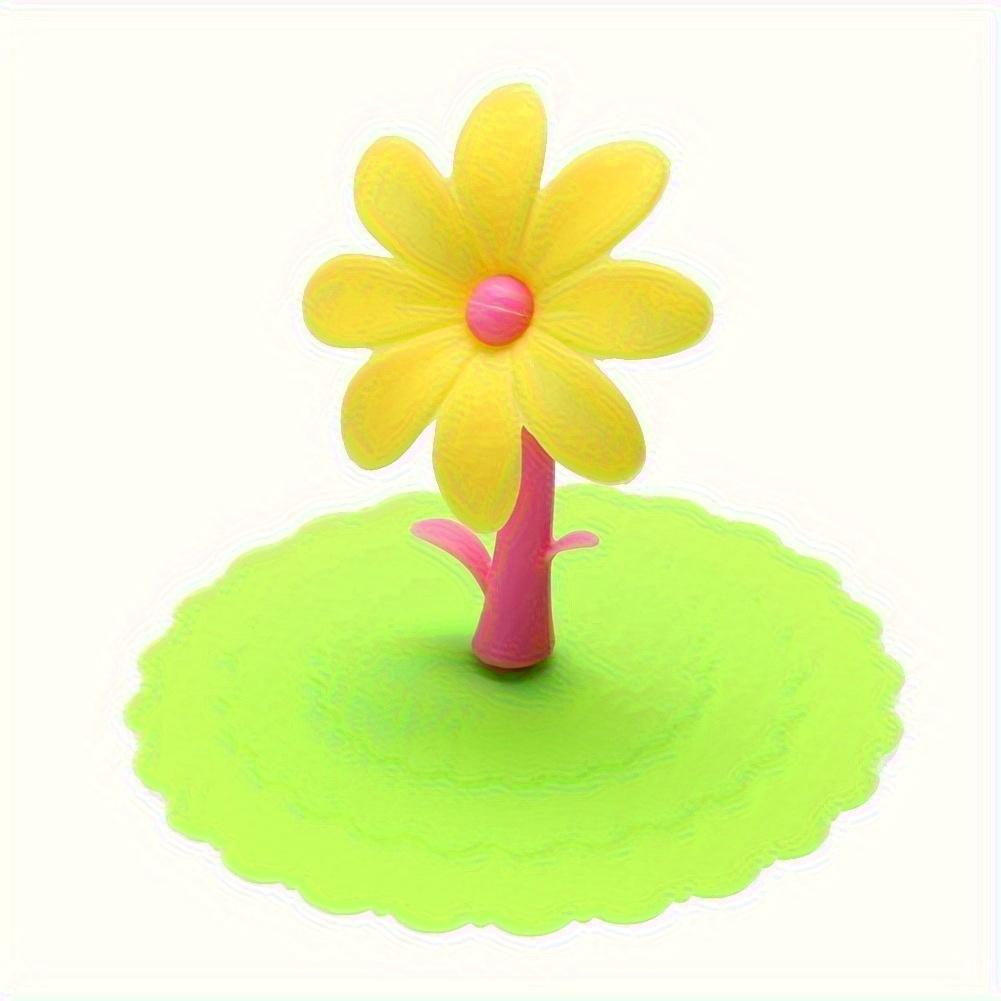 Крышка для стакана из силикона «Подсолнух» — пыленепроницаемая и герметичная, 1 шт.