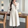 Early Spring New French Minimalist Temperament Single-breasted Lace-up Waist Shirt Skirt Dress