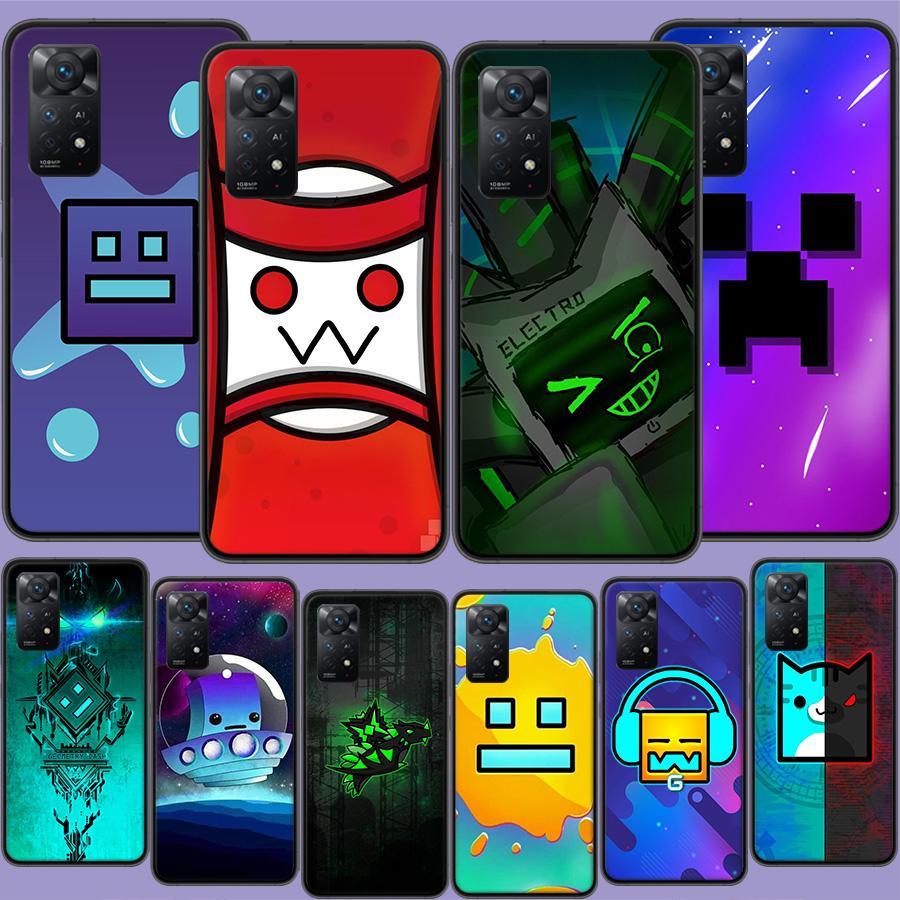 Geometry Dash Phone Case For Xiaomi Redmi Note 12 Pro Plus 5G 12S 11 11E 11T Pro 10 9 8 7 11S 10S 4G 9T 8T 9S Capa Coque Cover S