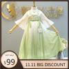 Hanfu qiz Xitoycha uslubdagi mato yozgi ko'ylak Qadimgi Tang kostyumi super peri kostyumi kichkina qizaloq suv parisi malika yubkasi ichki kiyim