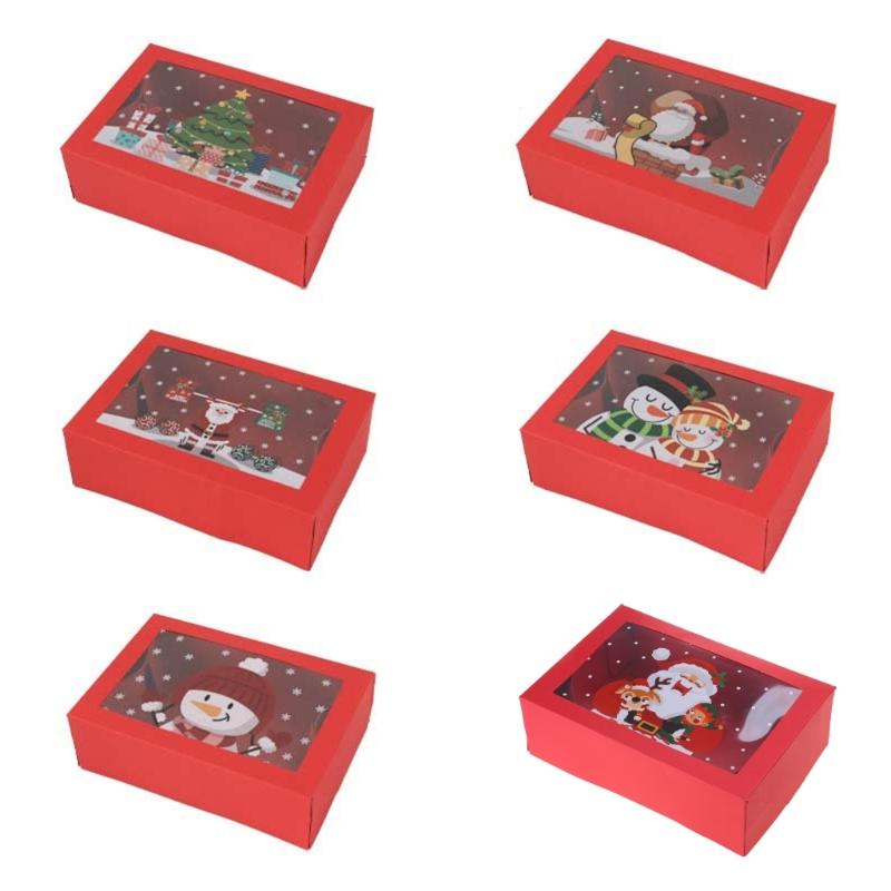 12 Pcs Christmas Cookie Boxes Holiday Gifts Baking Box Food Treat Container