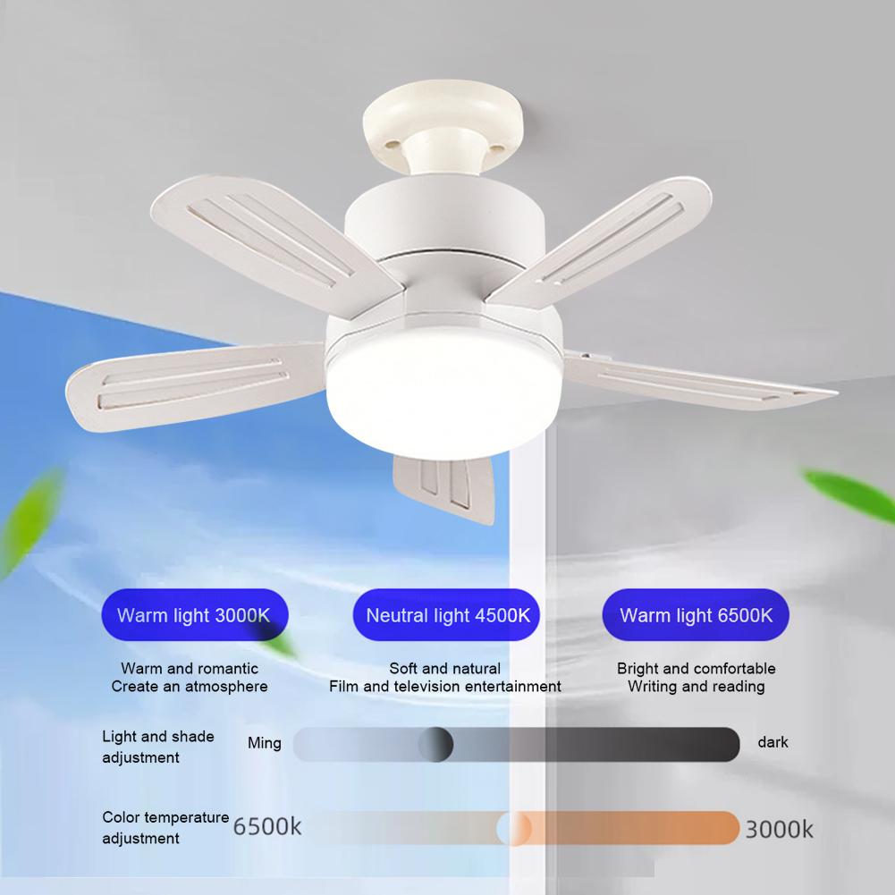 Бесшумный потолочный вентилятор со светодиодным фонарем, патрон E27, электрический беспроводной вентилятор, современный умный прохладный вентилятор для столовой, спальни, гостиной