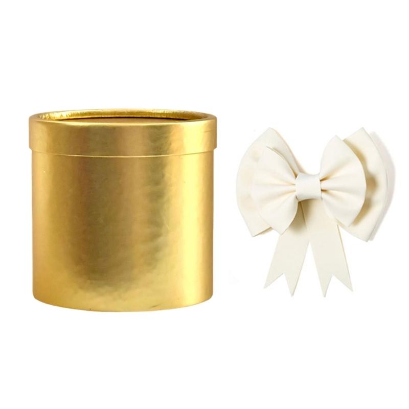 Lovely DIY Flower Arrangement Bucket with Assorted Bows Attractive Paper Flower Holder Suitable for Homes & Office Decors