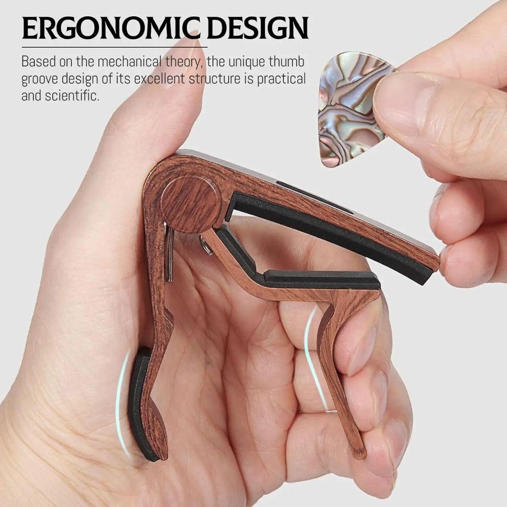 Stable Rubber Padded Guitar Capo Aluminum Zinc Zinc Alloy Violin Tune Change Clamp Guitar Pick Holder Banjo