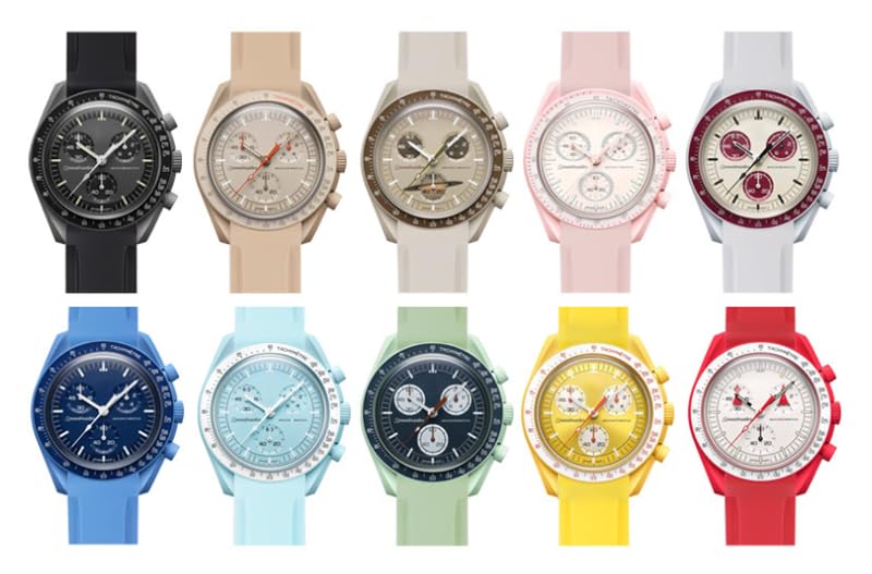 King Omega Swatch X Compatible Rubber Watch Strap with BA Buckle for Replacement Rubber Available In 11 Colors Bioceramic MOONSWATCH Type 1 [Import