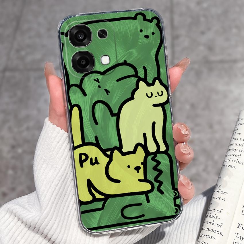 Для Oppo A6 Pro A6x A5x K13 Realme 15X C85 V70 V70s CT 7 7T 8 Чехлы для телефонов Красивые узоры Сакура Бабочки Корпус Мягкий силикон ТПУ Прозрачный корпус