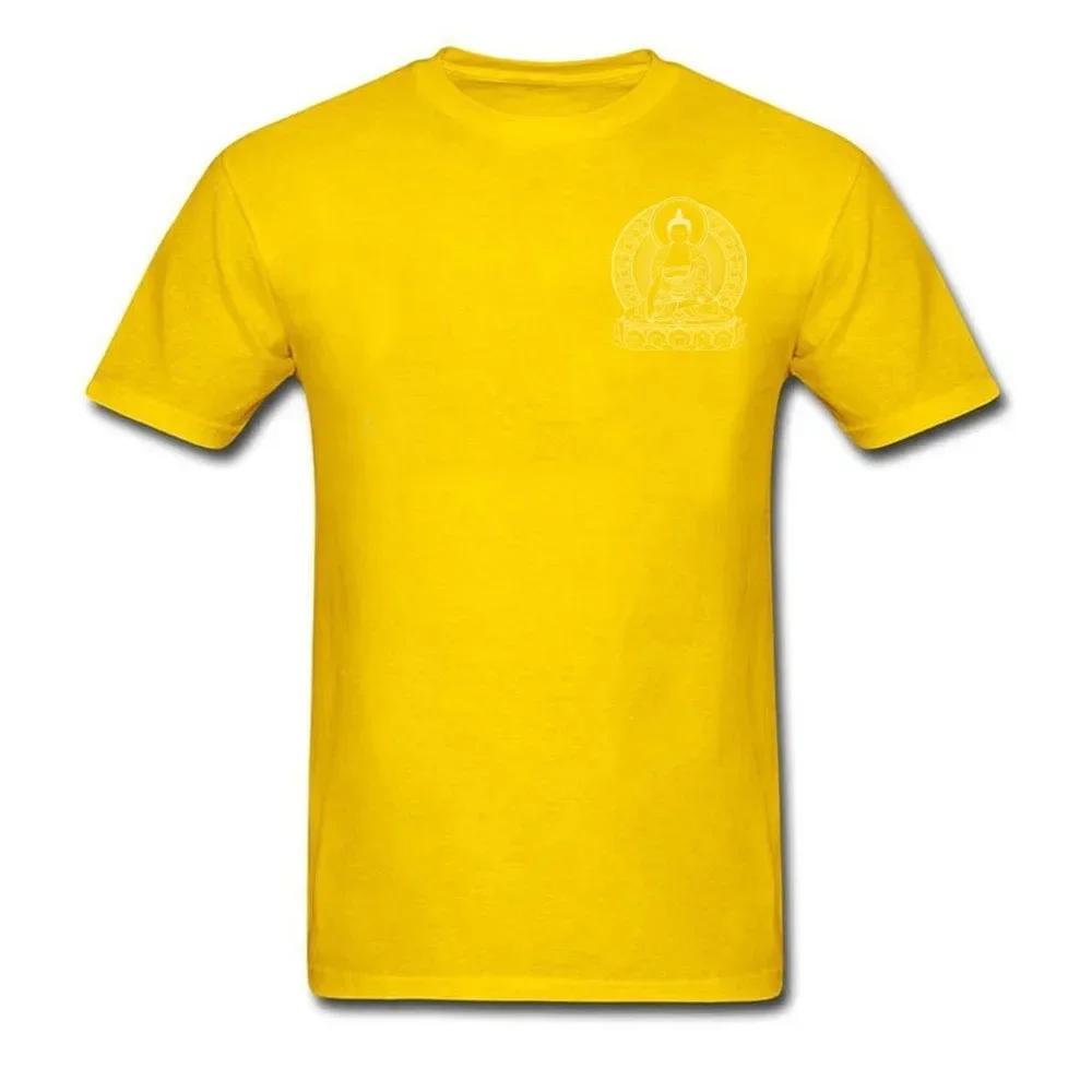 Мужская футболка BUDDHA OUTLINES Черно-белые хлопковые футболки с круглым вырезом Футболка Повседневная футболка с коротким рукавом