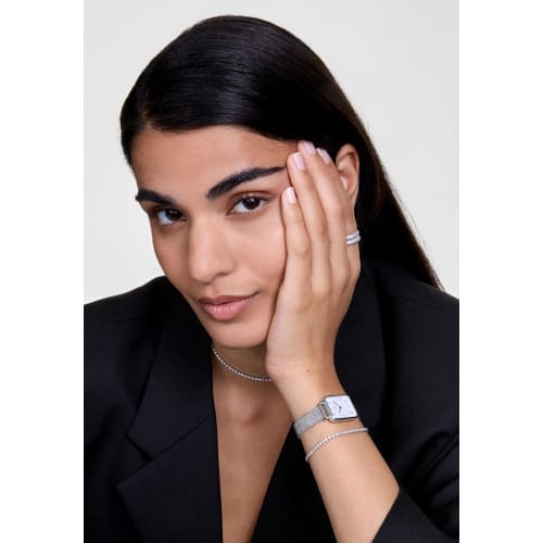 [Official Shop / 2-Year Warranty / Official Import] Daniel Wellington DW Women's Quadro Watch, 20x26mm, Pressed Sterling White, Square, Stylish, Cute,