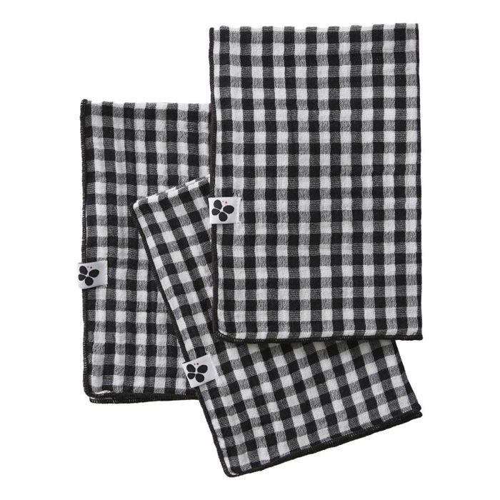 Lot de 3 serviettes de table "Vickie" 40 x 40 cm Tissé teint "Gaze de Coton" - Vickie Truffe
