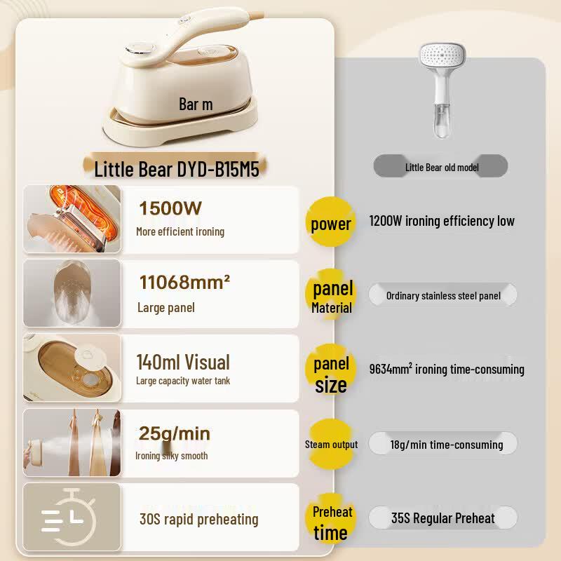 Bear Portable Handheld Garment Steamer CN plug (adapter included)