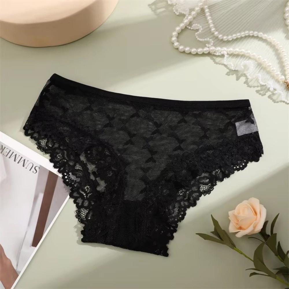 Seamless Sheer Mesh Underwear Transparent Women Lace Panties Lingerie Perspective Underwear Gifts