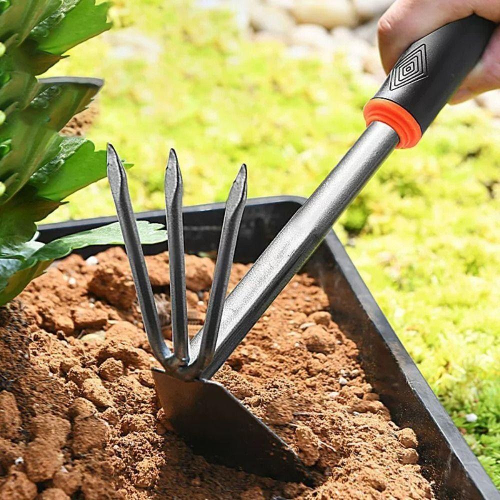 Посадка цветов Мини стальные грабли Прополка цветов Сельскохозяйственная лопата Портативные грабли Газоны