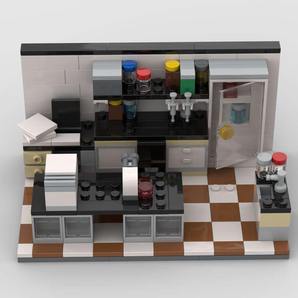 MOC Мини Строительные Блоки Игрушечная Фигурка для Декора Дома - DIY Модель Городской Сцены Лаборатории Подарок