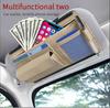 Car Organizer Sunshade Storage Car Sun Visor Clip Leather Stowing Box Pen Card Ticket Sunglasses Clip Bag Car Accessories