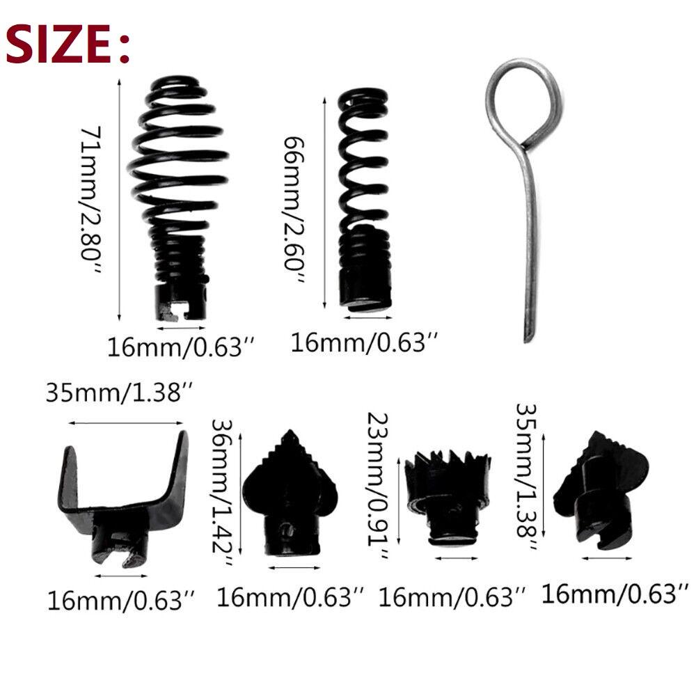Набор из 7 резаков Очиститель засоров Инструмент для прочистки труб Трос Шнек Засор Канализационная труба