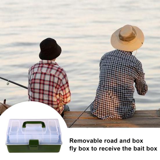 3-слойная коробка для рыболовных приманок с переносной ручкой, большая вместимость, прозрачная, прочная