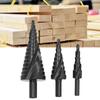 3pcs Spiral Step Drill Bit Set Kit MultiFunctional Industrial DIY Metalworking Tools