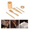 6Pcs Bamboo Tea Ceremony Accessories Set with Storage Bucket Premium Tea Ceremony Supplies for Authentic Tea Experience