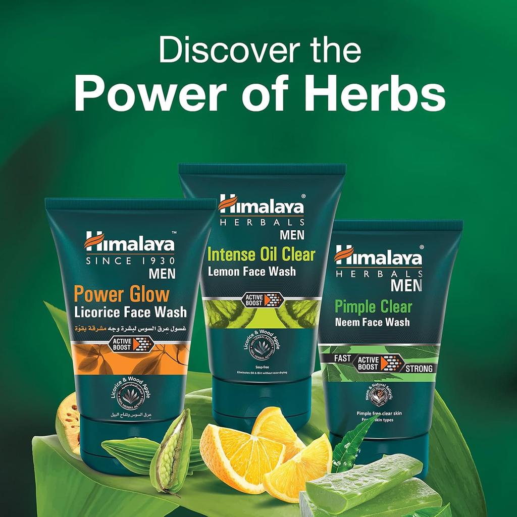 Himalaya Herbals Men Pimple Clear Neem Face Wash Gel 100ml Natural Acne Fighting Cleanser