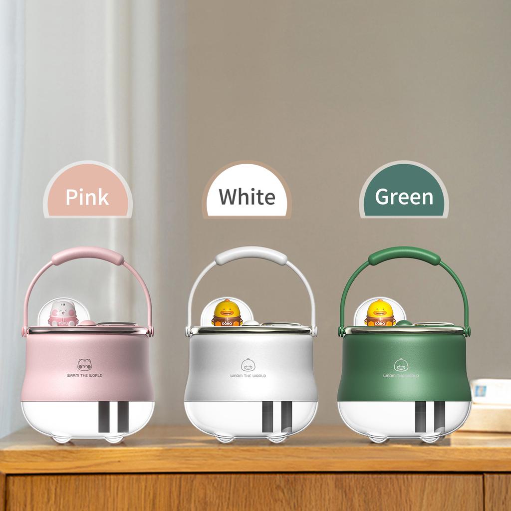 400mL Double Spray Humidifiers with Warm White Light Cute Animal Shaped Cool Mist Humidifier