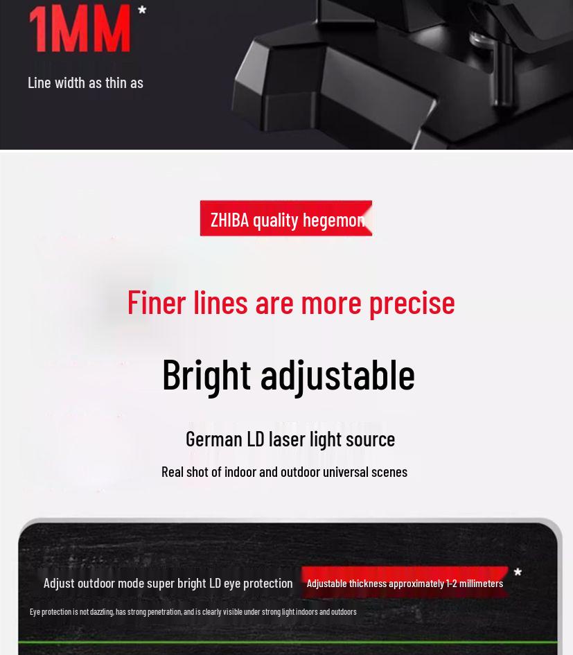 12-линейный высокоточный зеленый инфракрасный уровень с автоматическим креплением к наружной стене и самовыравниванием