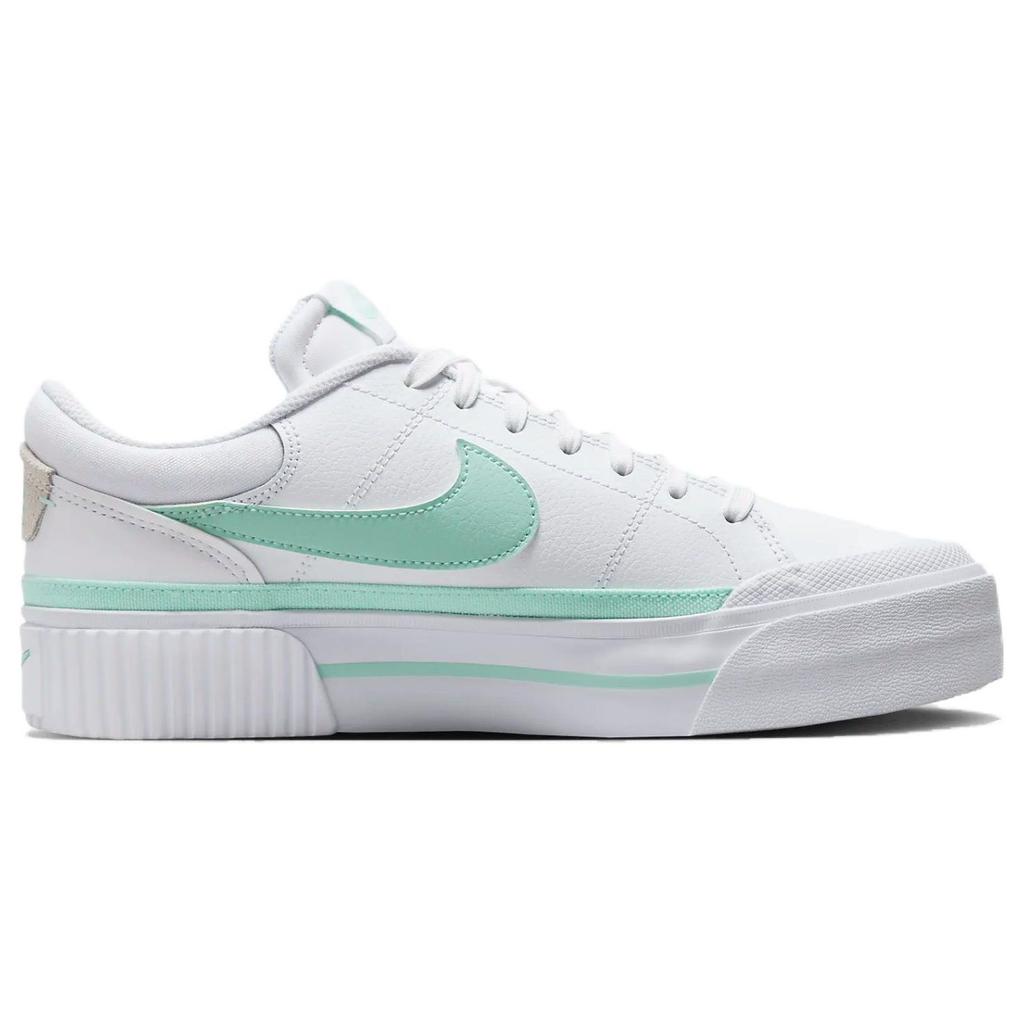 Nike Court Legacy Нескользящие Амортизирующие Низкие Кеды для Скейтбординга Женские Кроссовки Белые Зеленые FZ3770-100