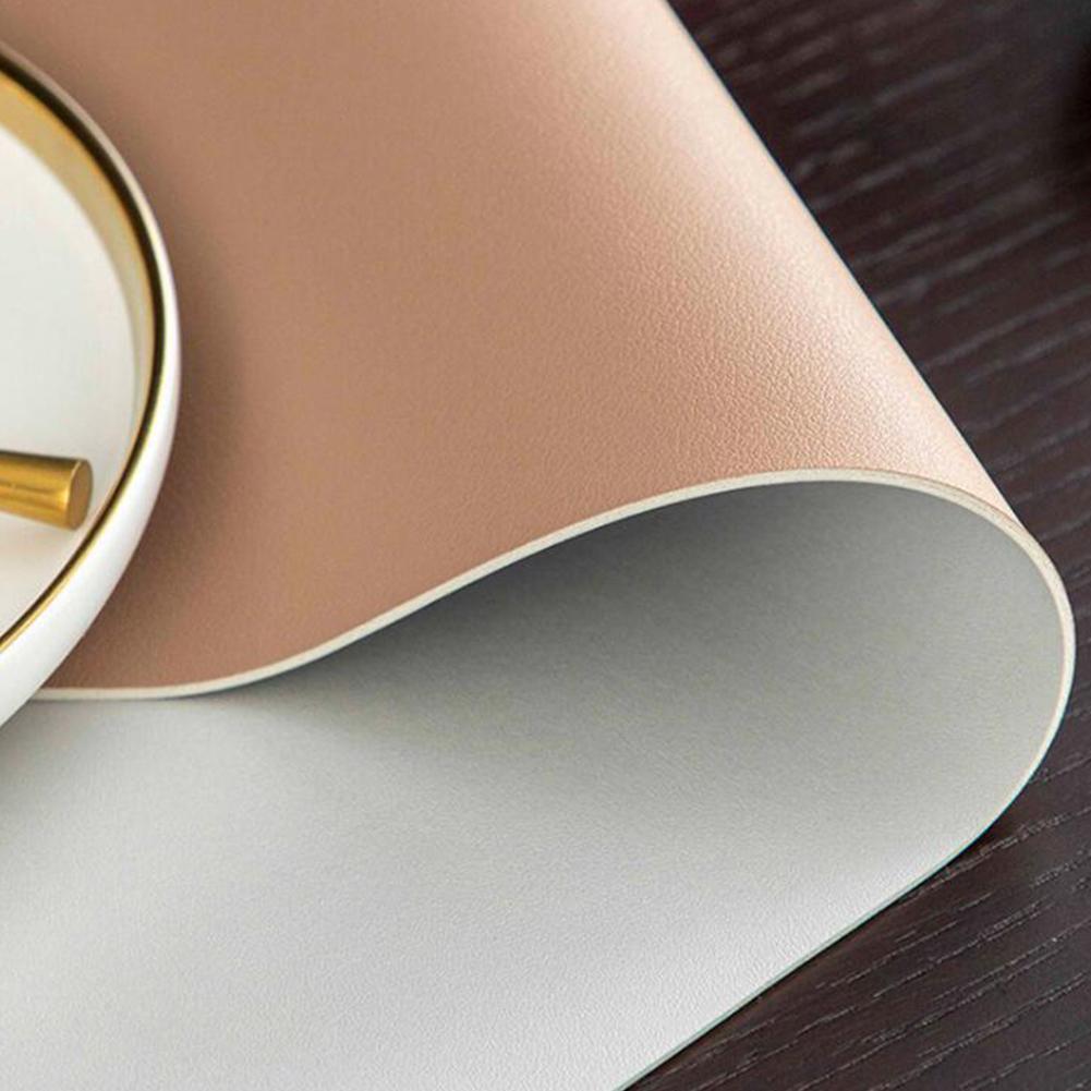 60*120cm Pvc Double-sided Leather Waterproof Table Mat Oil-proof Wash-free Solid Color Table Mat