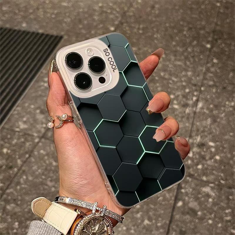 Квадратный чехол-соты для Apple 16Promax, iPhone 17Pro, 15Pro, 14