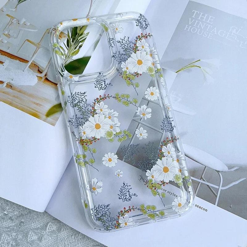 Прозрачный чехол для телефона с цветочным рисунком подсолнуха для Mi 14 13 12 12T 13T Pro 11 Lite 5G NE Poco X6 X5 X3 Pro с воздушной подушкой