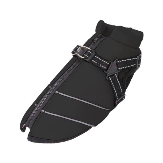 Dog Winter Coat with Zipper Padded Waterproof Jacket Harness Thickened Windproof Snow Jacket for Small Medium Large Dogs