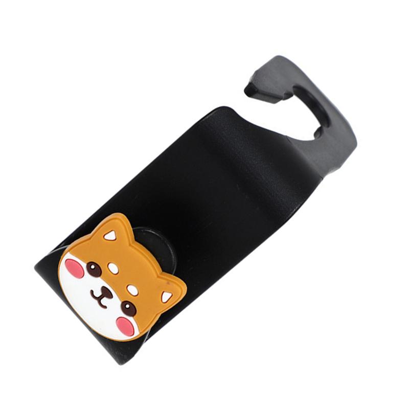 Car Back Seat Headrest Hook Hanger Storage Organizer Cute Pattern for Coats Umbrellas Grocery Bags Handbag Tablet Dog