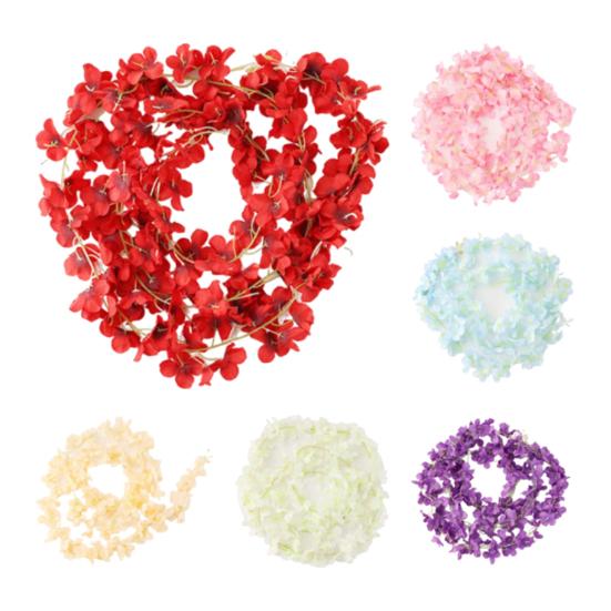 Имитация гортензии, лоза без полива, сделай сам, искусственный шелковый цветок, декоративный искусственный цветок гортензии, лоза, садовый декор для вечеринки