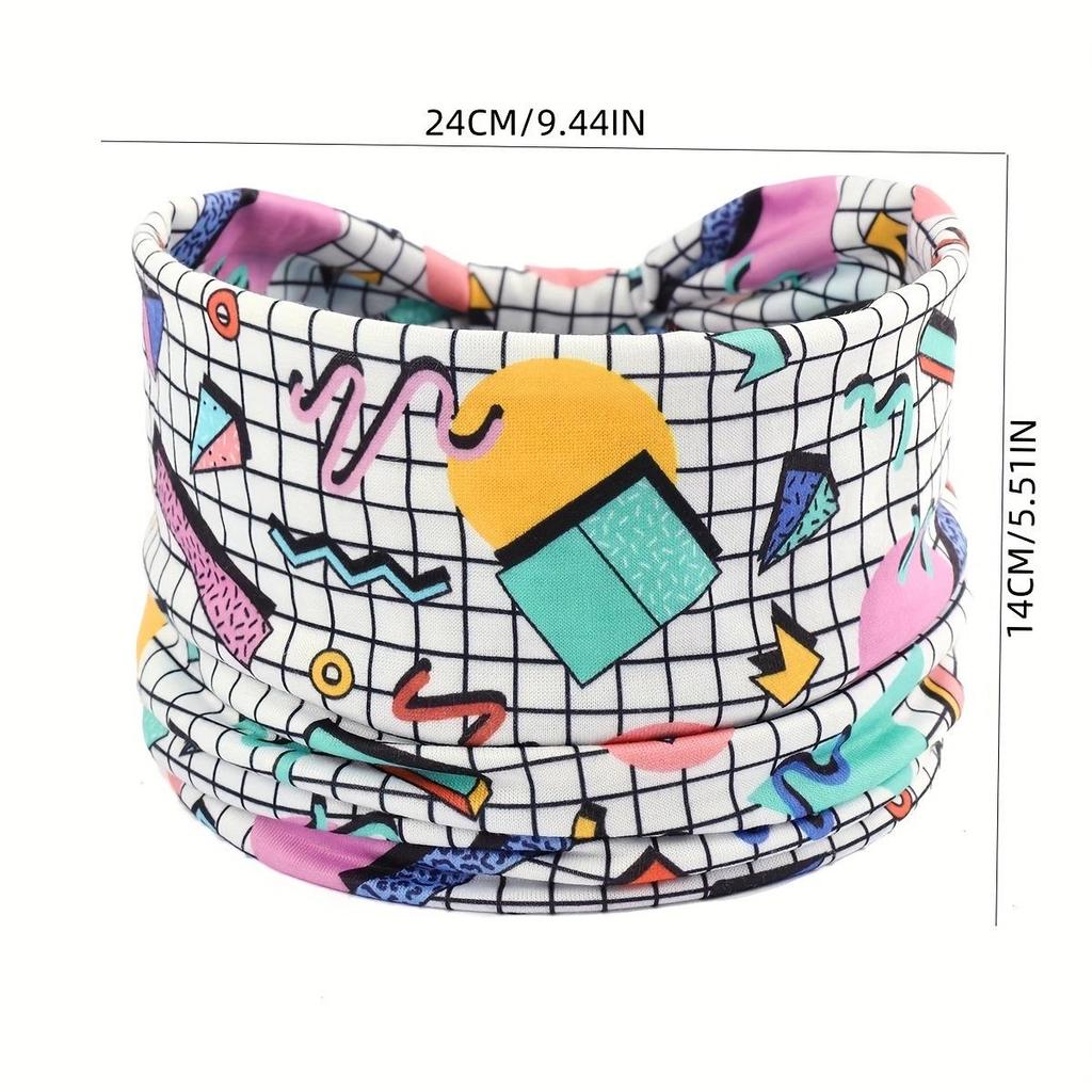 Женская богемная повязка для йоги с узором «кешью» - Впитывающая пот, эластичный хлопковый аксессуар для волос