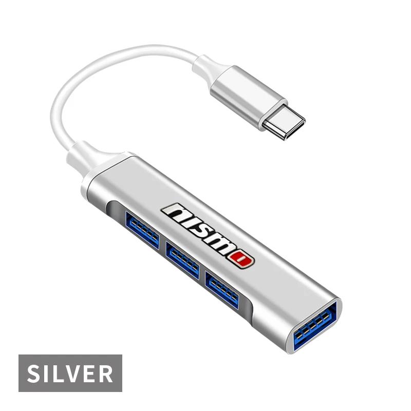 1 шт. новый Type-C на USB Адаптер-распределитель с несколькими портами для Nismo Nissan Almera Tiida Sunny QASHQAI Skyline Juke X-TRAI MARCH LIVINA