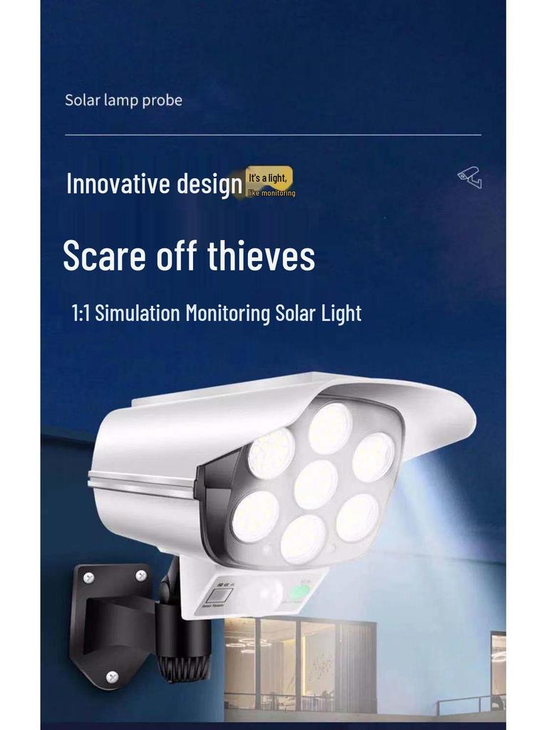 Solar-Powered Garden Light with Camera Simulation, Motion Sensor, Dusk-to-Dawn, Anti-Theft, and Street Lighting