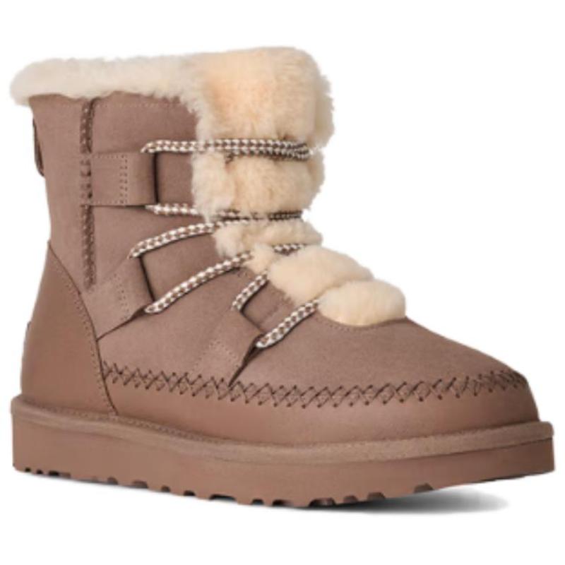 UGG Классические Новинка Короткие Снежные Ботинки Женские Коричневые Кроссовки с Оленями 1174574-CRBO