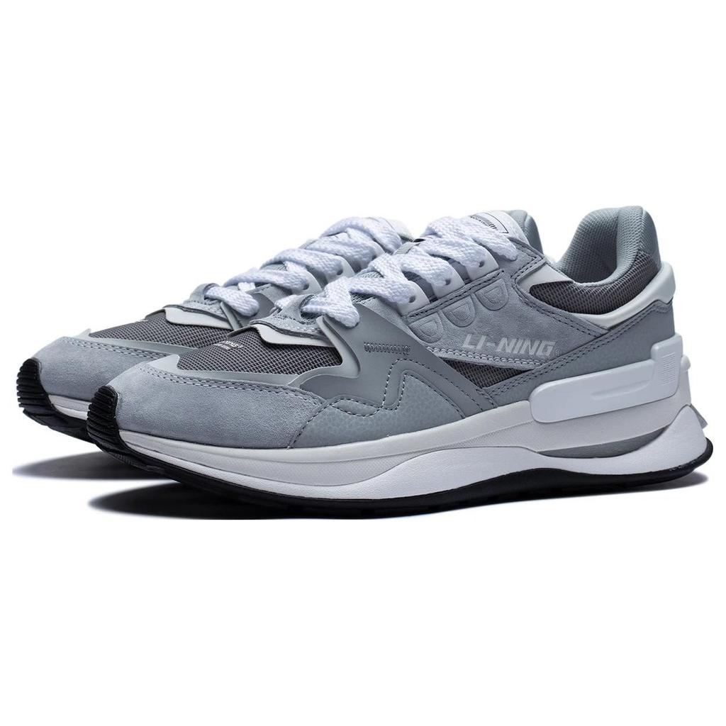 Li Ning 001 Chuxin V2 износостойкие дышащие низкие спортивные повседневные туфли мужские кроссовки серые белые AGCT017-3